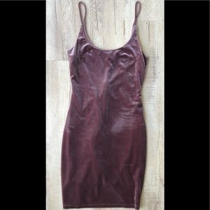 Women’s Velour Cami Bodycon Dress Mauve size small